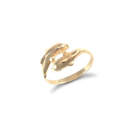 9ct Yellow Gold Double Dolphin Ring