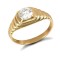 9ct Yellow Gold Gents Cubic Zirconia Ring