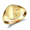 9ct Yellow Gold Signet Ring Half-Engraved