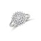 9ct White Ladies CZ 4 Row Cluster Ring