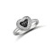 9ct White, Black & White CZ Heart Ring