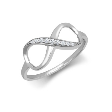 9ct White CZ Set Infinity Ring