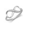 9ct White CZ Set Infinity Ring