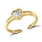 9ct Yellow Gold Cubic Zirconia Heart Toe Ring