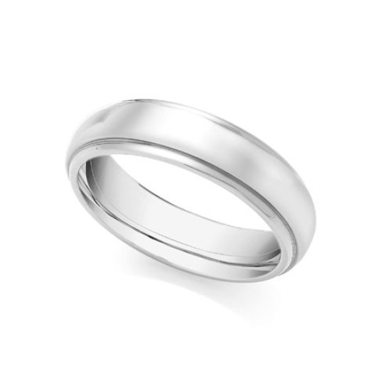 18ct White Fancy 8mm Wedding Band