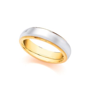 9ct Yellow and White Fancy 4mm Wedding Band 4mm