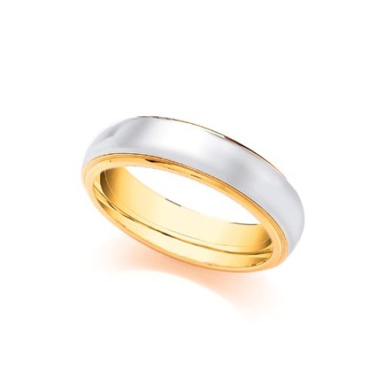 9ct Yellow and White Fancy 8mm Wedding Band