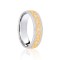 18ct White & Yellow Flat Court 5mm Celtic Laser Engraved Wedding Band 5mm