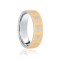 9ct White & Yellow Flat Court 8mm Celtic Laser Engraved Wedding Band 8mm