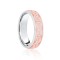 9ct White & Rose Flat Court 5mm Celtic Laser Engraved Wedding Band 5mm