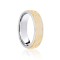 18ct White & Yellow Flat Court 5mm Celtic Laser Engraved Wedding Band 5mm