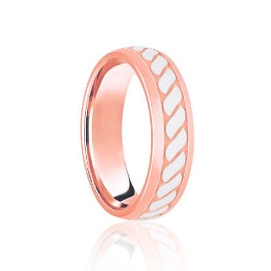 9ct Rose & White Court 7mm Celtic Laser Engraved Wedding Band