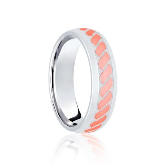 18ct White & Rose Court 6mm Celtic Laser Engraved Wedding Band