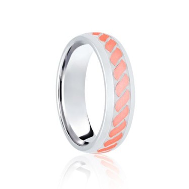 9ct White & Rose Court 5mm Celtic Laser Engraved Wedding Band 5mm