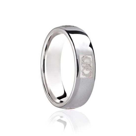 Platinum Court 6mm Celtic Laser Engraved Wedding Band