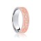 9ct White & Rose Flat Court 6mm Celtic Laser Engraved Wedding Band 6mm