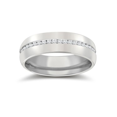 Platinum RBC Court Diamond Wedding Band Fully Set - 6mm - 70pts 6mm