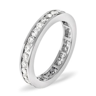 Platinum Channel Set Full Eternity Ring Diamond 3.00ct H Si