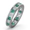 Platinum Channel Set Full Eternity Ring Diamond 1.00ct Emerald 1.10ct G VS