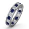 Platinum Channel Set Full Eternity Ring Diamond 1.00ct Sapphire 1.70ct H Si