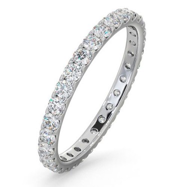 Platinum Claw Set Full Eternity Ring Diamond 1.00ct H Si
