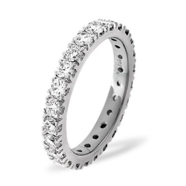 Platinum Claw Set Full Eternity Ring Diamond 2.00ct H Si