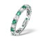 Platinum Claw Set Full Eternity Ring Diamond 0.50ct Emerald 0.70ct H Si