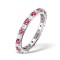 Platinum Claw Set Full Eternity Ring Diamond 0.50ct Ruby 0.80ct H Si