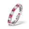 Platinum Claw Set Full Eternity Ring Diamond 1.00ct Ruby 1.50ct H Si