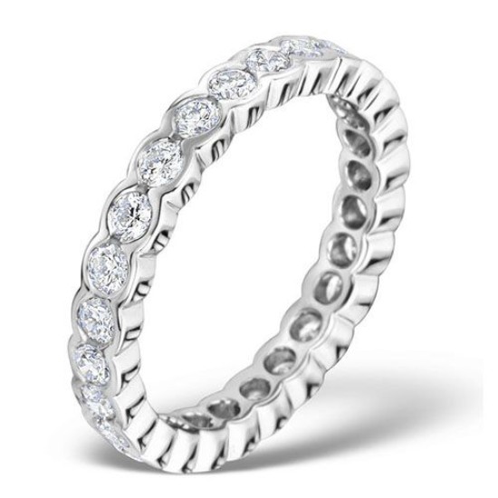 Platinum Rub Over Set Full Eternity Ring Diamond 1.00ct G VS