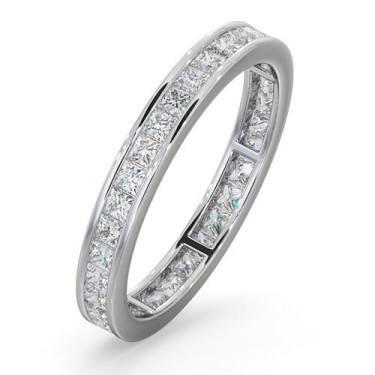 Platinum Channel Set Princess Cut Full Eternity Ring Diamond 1.00ct G VS