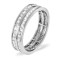 Platinum Channel Set 2 Row Princess Cut Full Eternity Ring Diamond 2.00ct H Si