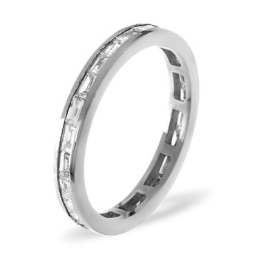 Platinum Channel Set Full Eternity Ring Baguette Diamond 1.00ct H Si