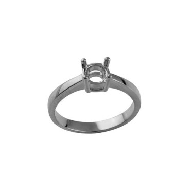 Platinum 1.00ct 6.5mm Round Solitaire 4 Claw Ring Mount