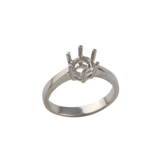 Platinum 0.50ct 5mm Round Solitaire 6 Claw Ring Mount