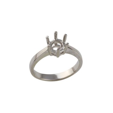 Platinum 0.50ct 5mm Round Solitaire 6 Claw Ring Mount