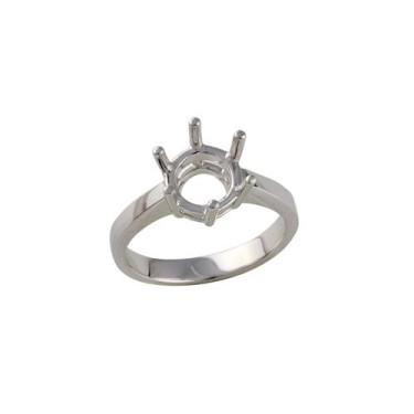Platinum 1.50ct 7.5mm Round Solitaire 6 Claw Ring Mount