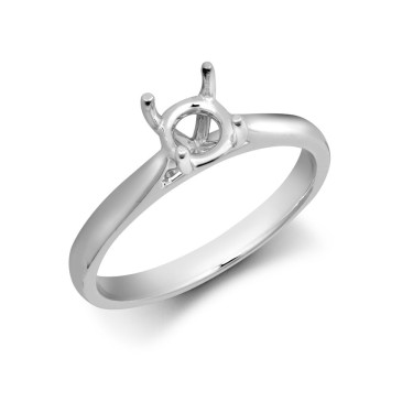 Platinum 0.70ct Round Solitaire 4 Claw Plain Wed-fit Ring Mount