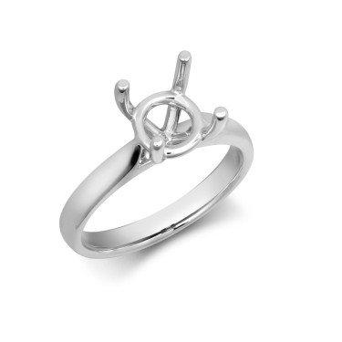 Platinum 2.00ct Round Solitaire 4 Claw Plain Wed-fit Ring Mount