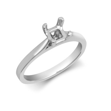 Platinum 0.50ct Princess Cut Solitaire 4 Claw Plain Wed-fit Ring Mount