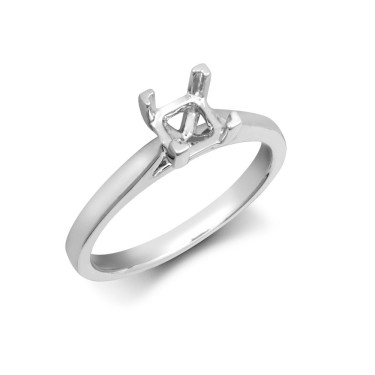 Platinum 0.70ct Princess Cut Solitaire 4 Claw Plain Wed-fit Ring Mount