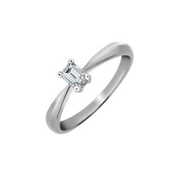 Platinum 50pts Emerald Cut Solitaire Dia Ring