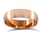 18ct Rose Gold Standard Weight Court Profile Satin Wedding Ring 5mm