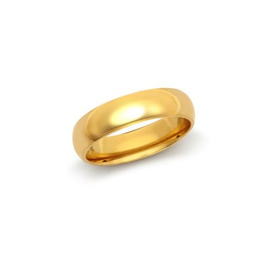 18ct Yellow Gold Standard Weight Court Profile Mirror Finish Wedding Ring