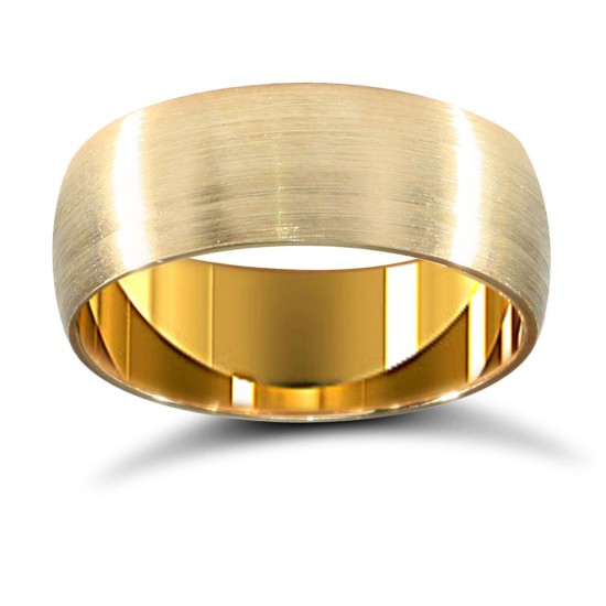 18ct Yellow Gold Standard Weight Court Profile Satin Wedding Ring