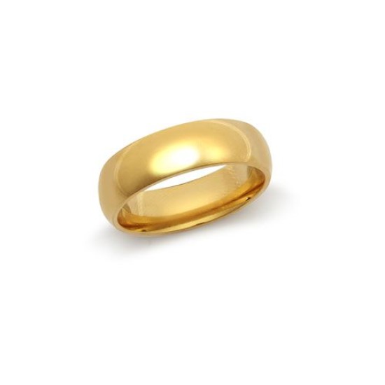 18ct Yellow Gold Standard Weight Court Profile Mirror Finish Wedding Ring