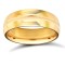 22ct Yellow Gold Standard Weight 6mm Court Profile Centre Groove Wedding Ring 6mm