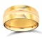 22ct Yellow Gold Standard Weight 8mm Court Profile Centre Groove Wedding Ring 8mm