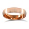 9ct Rose Gold Standard Weight Court Profile Satin Wedding Ring 4mm