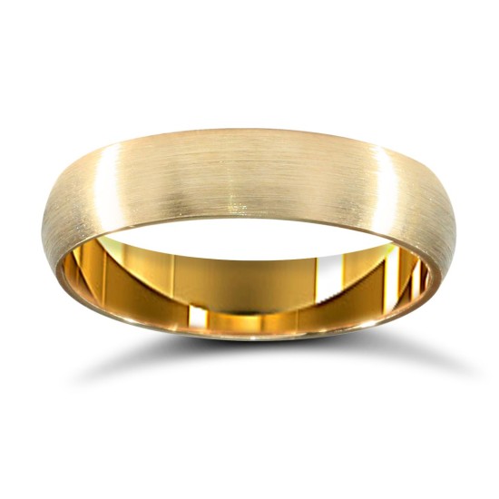 9ct Yellow Gold Standard Weight Court Profile Satin Wedding Ring